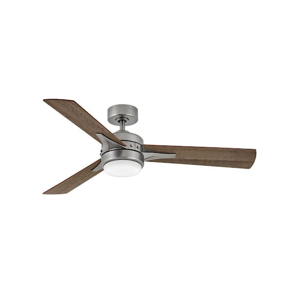 HINKLEY - Ventus 52 in. Integrated LED Indoor Pewter Ceiling Fan with Wall Switch