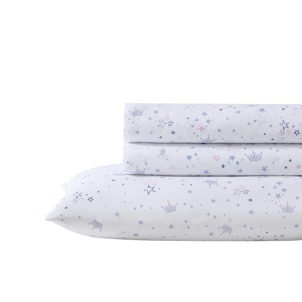 Dancing Stars 4-Piece Purple Microfiber Queen Sheet Set