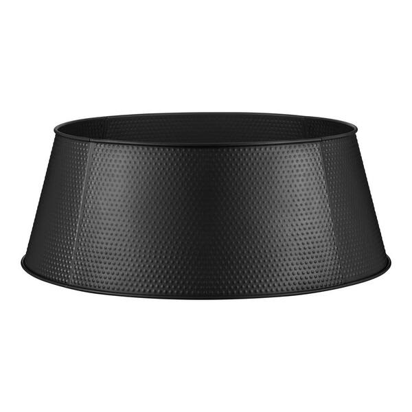 Home Accents Holiday 26 in. Black Hammered Finish Metal Tree Collar 24HA2015 The Home Depot