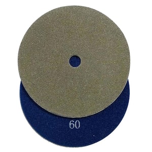 7 in. Electroplated Diamond Grinding and Polishing Pads for Concrete, Stone or Masonry, Wet or Dry, #50/60 Grit