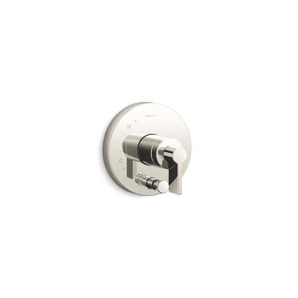 KOHLER Components Rite-Temp Valve Trim With Push-Button Diverter And Lever Handle in Vibrant Polished Nickel