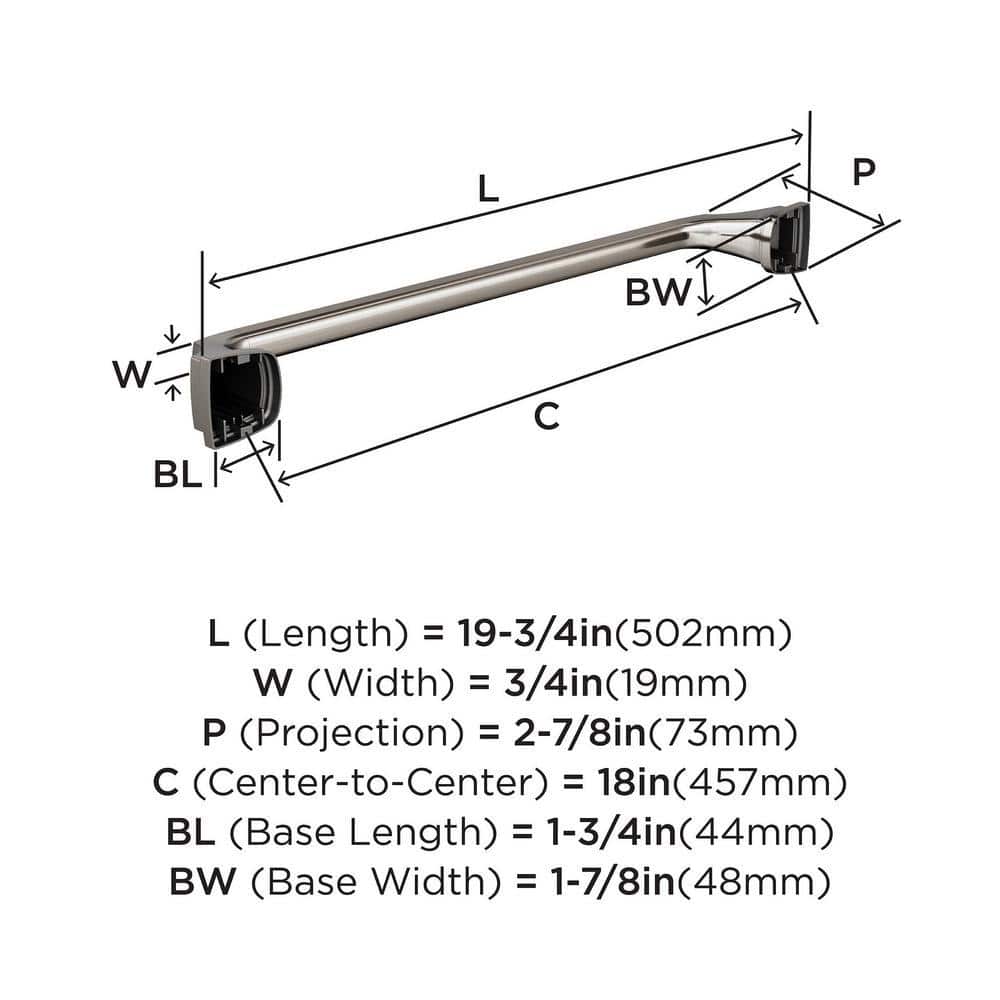Revitalize 18-Inch Brushed Nickel Wall Mounted Towel Bar