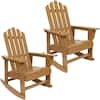 Sunnydaze Decor Classic Wood Rocking Adirondack Chair in Cedar Set of 2 ...