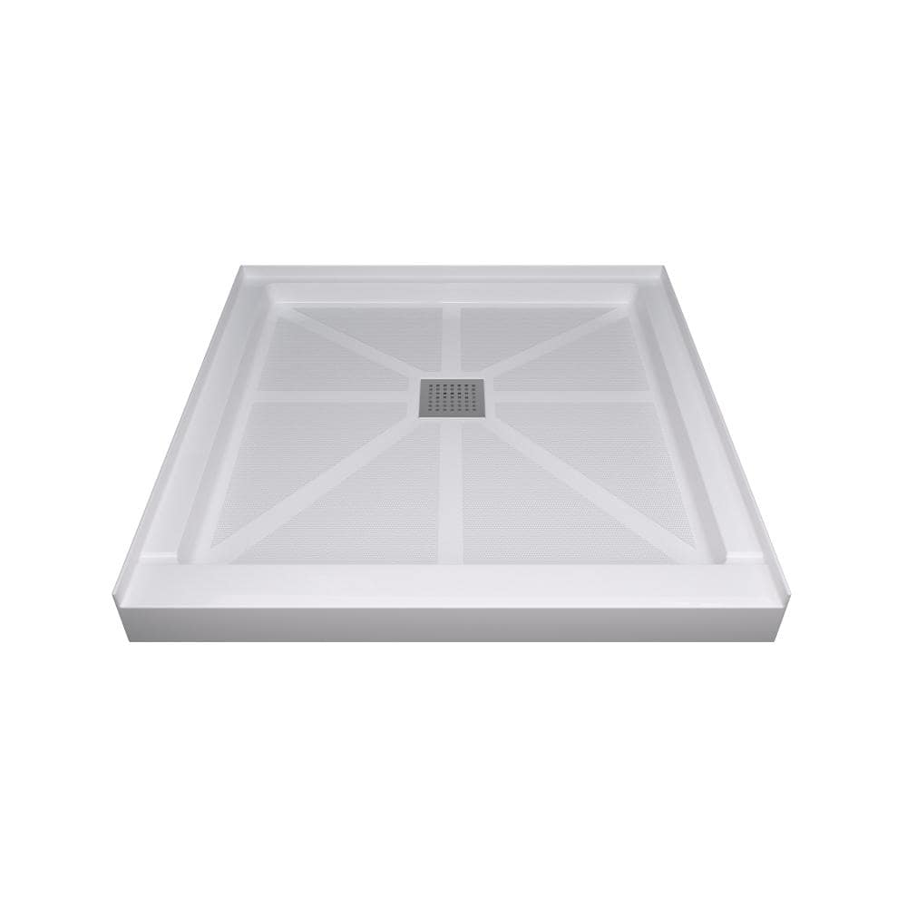 36 in. x 36 in. SMC Shower Base in Solid White with Slip-Resistant Surface and Stainless Steel Drain Cover price history on PriceWatchPro