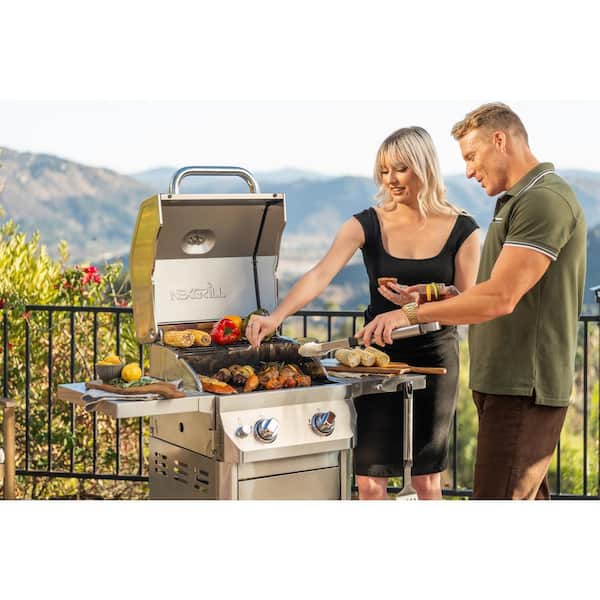Nexgrill 2 Burner Stainless Steel Propane Gas Grill with Folding