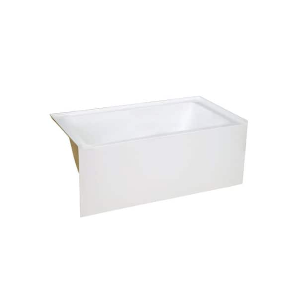 48 in. x 32 in. Right Drain Rectangular Alcove Bathtub in White