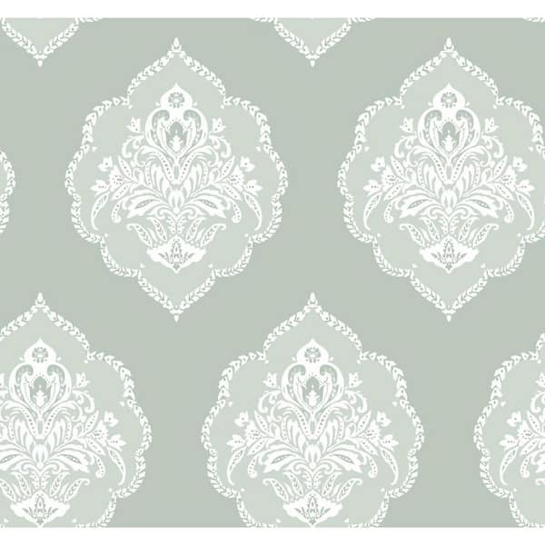 York Wallcoverings 60.75 sq ft Green Signet Medallion Dam Pre-Pasted Wallpaper
