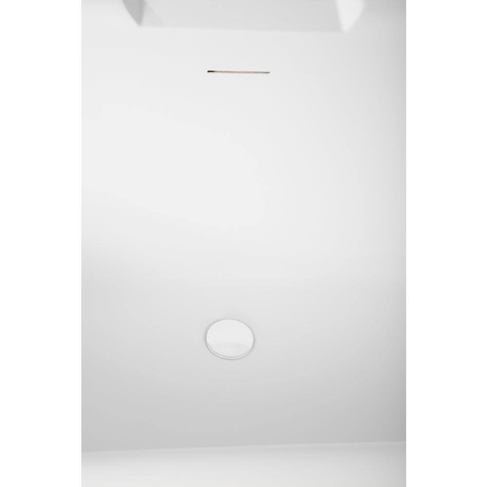 67'' Matte White Acrylic Freestanding Double Slipper Tub with Tray