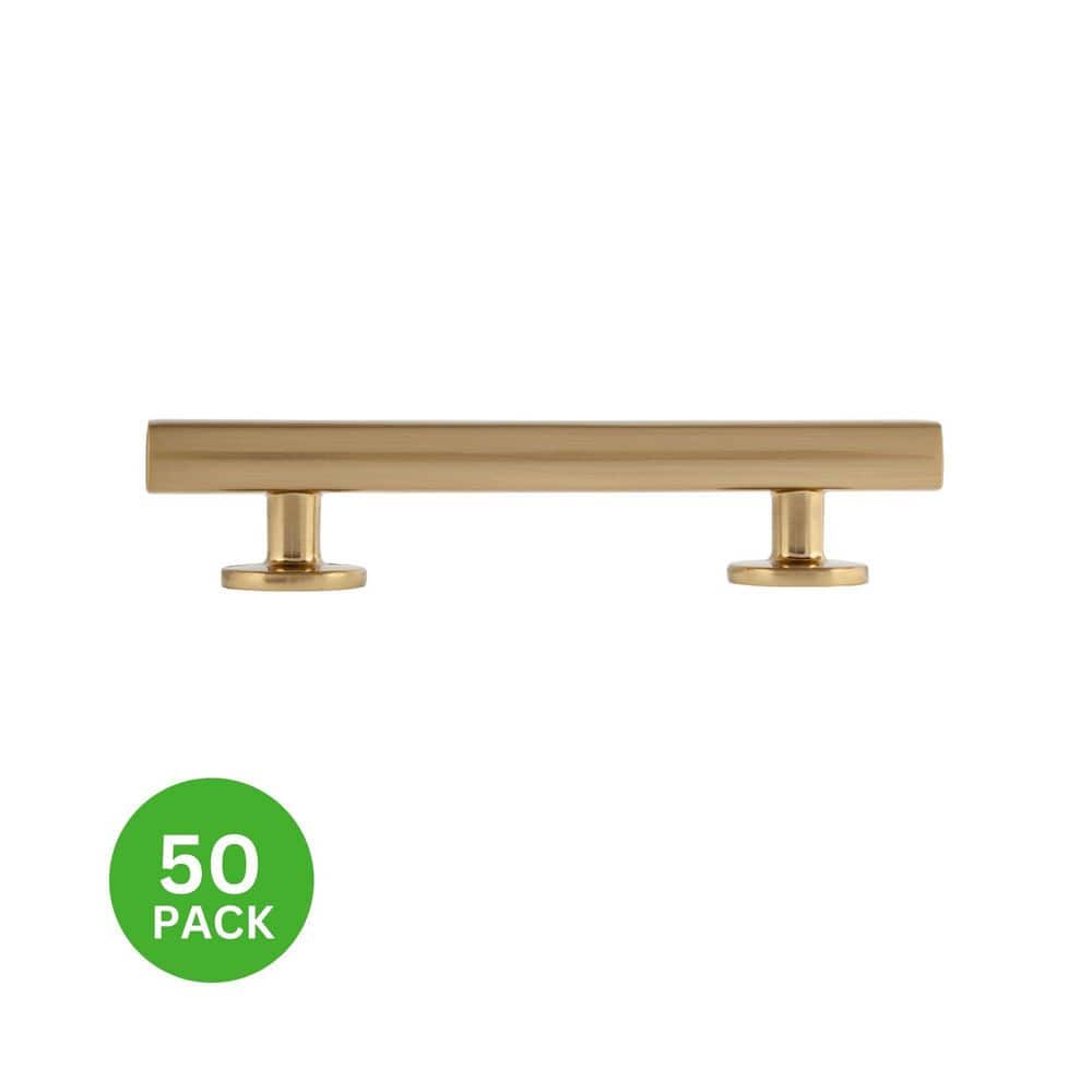 50-Pack Flynn 3-1/2 in. (89 mm) Center-to-Center Modern Satin Brass Bar Drawer Pull price history on PriceWatchPro