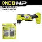ONE+ HP 18V Brushless Cordless Compact 3/8 in. Right Angle Drill (Tool Only) w/ 25-Piece Black Oxide Drill Bit Set
