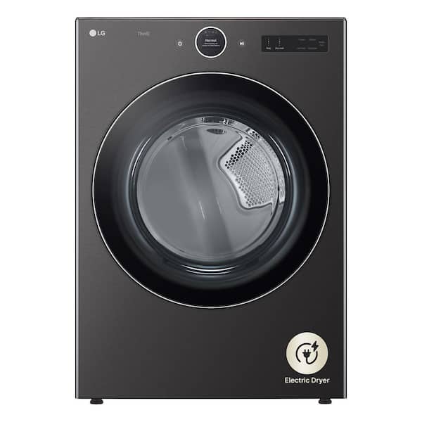7.4 cu. ft. Vented Stackable SMART Electric Dryer in Black Steel with TurboSteam and AI Sensor Dry Technology