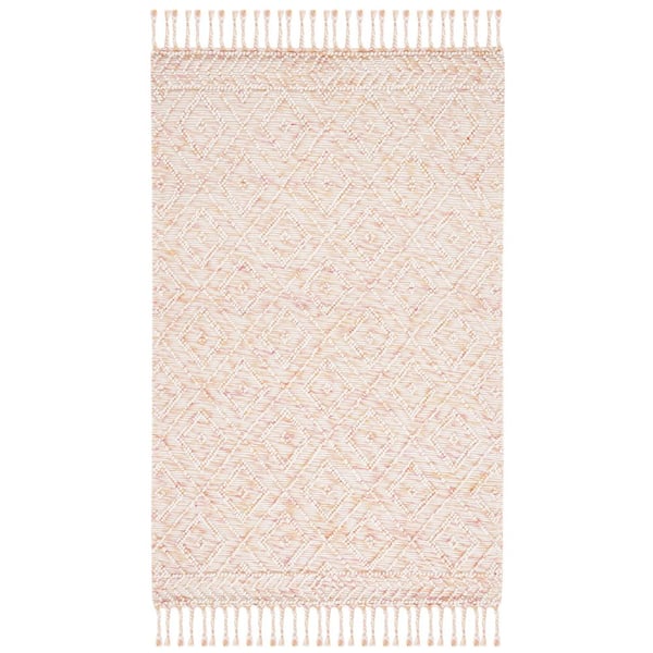 Natura 4 ft. x 6 ft. Ivory/Red Diamond Marle Area Rug