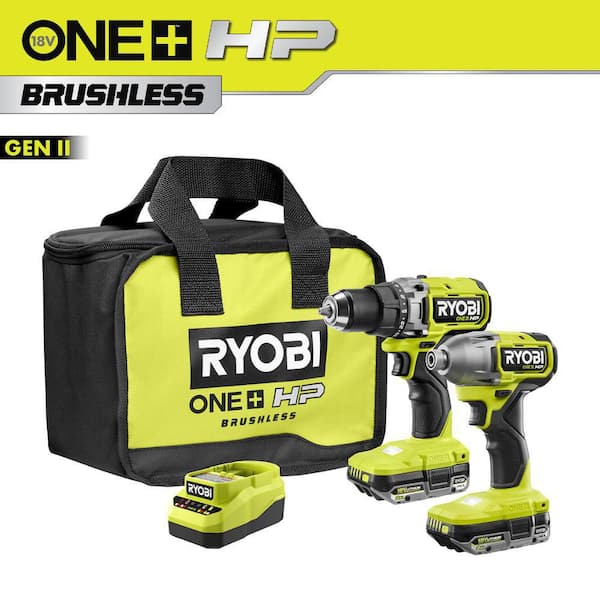 ONE+ HP 18V Brushless Cordless 2-Tool Combo Kit with (2) 2.0 Ah Batteries, Charger, and Bag