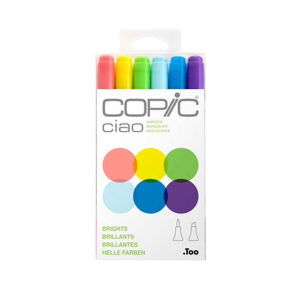 COPIC Ciao Marker Set, Brights (6-Colors)