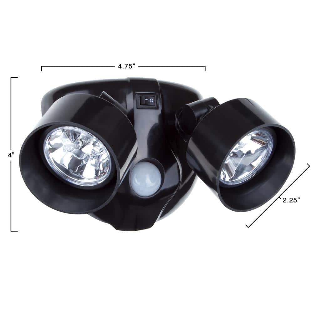 Black Dual Head Motion Sensor LED Security Light