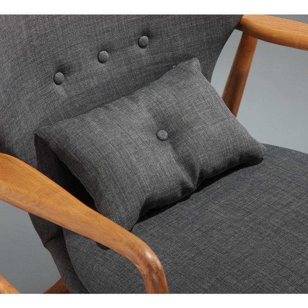 Bradley 28" Gray Linen Weave Mid-Century Modern Accent Chair