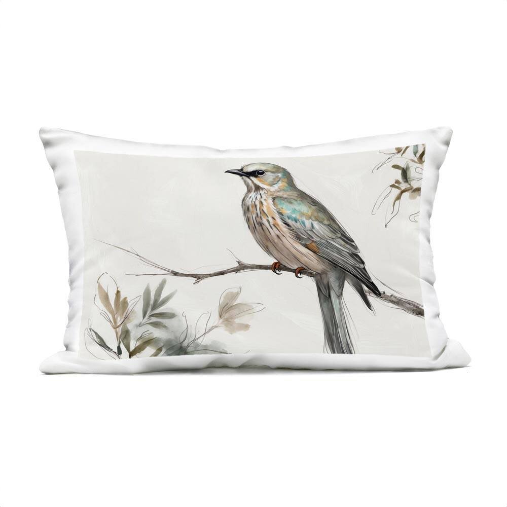 Stoic Bird Wildlife Study Beige Rectangular Outdoor Throw Pillow price history on PriceWatchPro