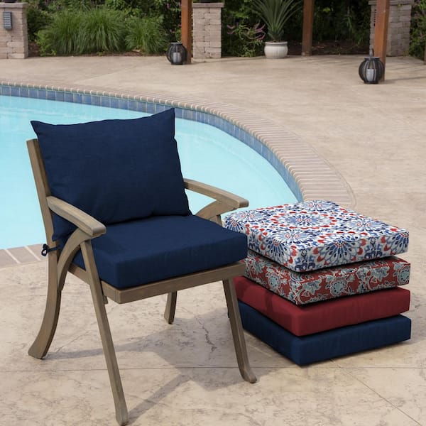 Arden Selections Plush BlowFill 20 x 21 in. Outdoor Dining Chair Cushion - Clark Blue