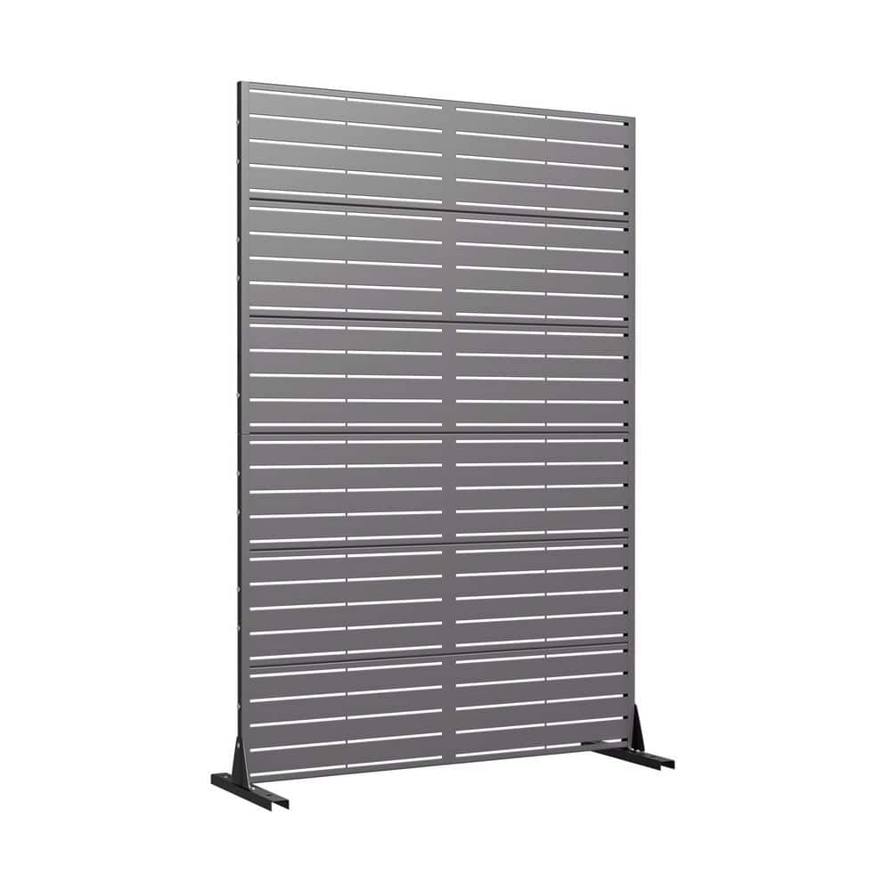Outdoor Privacy Fence 47 in. L x 16 in. W x 72 in. H Gray Galvanized Steel Garden Privacy Screen price history on PriceWatchPro