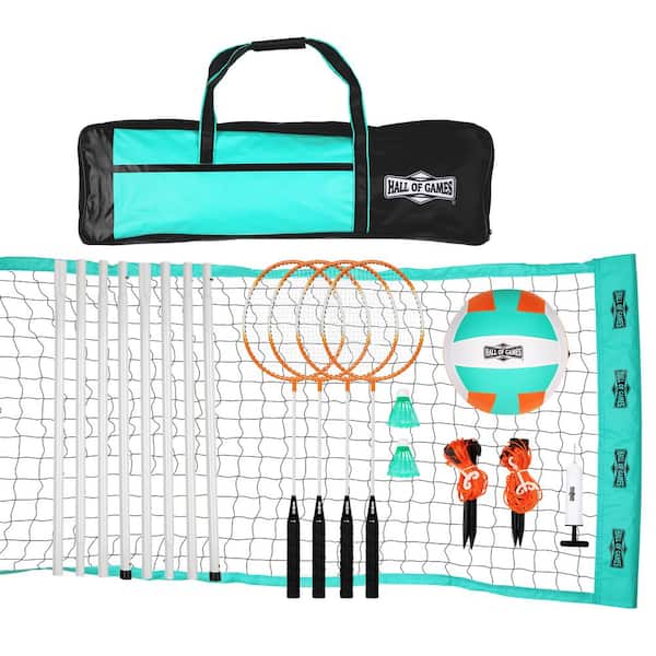 20 ft. Outdoor Volleyball and Badminton Net with Carrying Bag Accessories Set