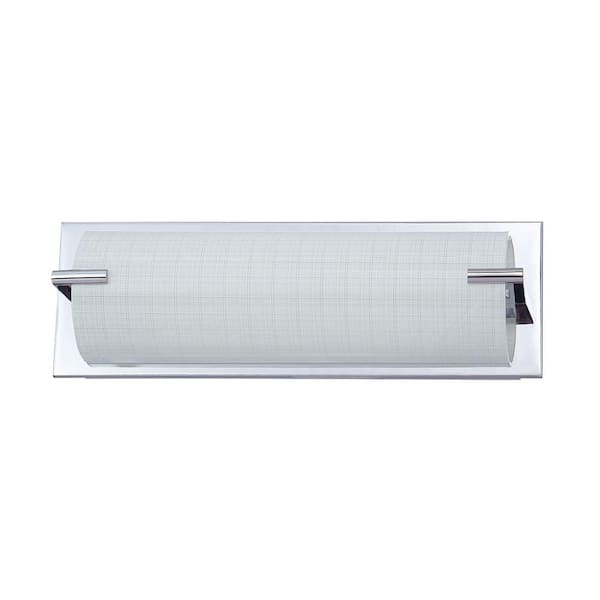 Designers Choice Collection Paramount Series 3-Light Chrome Vanity Light with Linen Glass Shade
