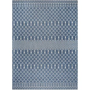 Positano Navy Blue 8 ft. x 10 ft. Moroccan Contemporary Area Rug