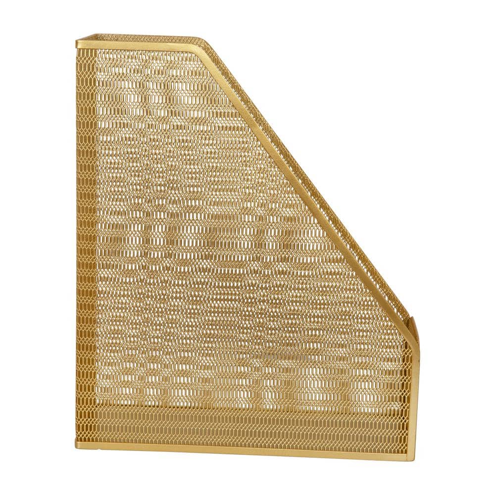 Gold Mesh Metal Single Slot Magazine File Holder