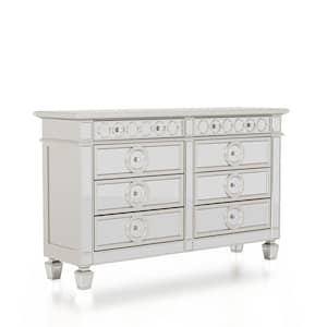 Jeliza 8-Drawer Champagne and Gray Dresser 40 in. H x 64 in. W x 18 in. D
