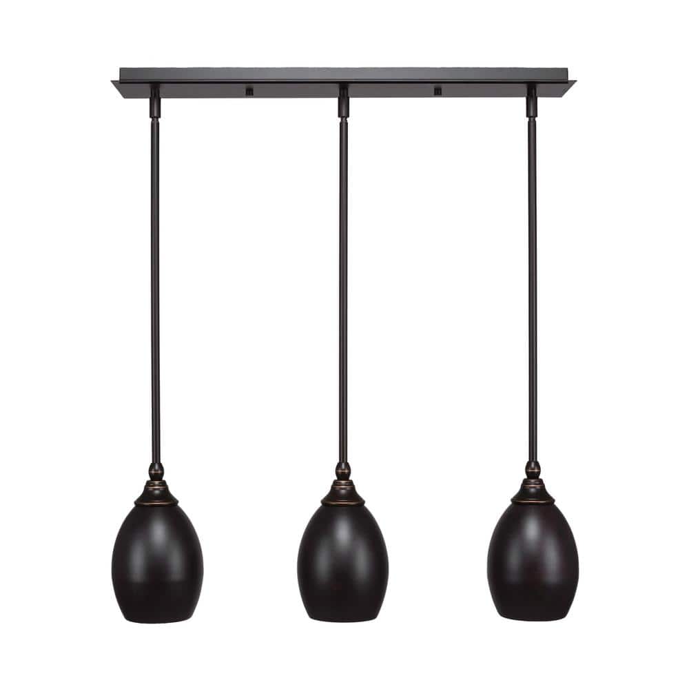 Livingston 100-Watt 3 Light Dark Granite Linear Pendant Livingston 100-Watt 3 Light Dark Granite Linear Pendant