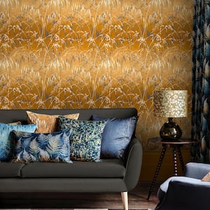 Clarissa Hulse Meadow Grass Yellow Ochre and Soft Gold Removable Wallpaper