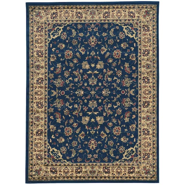 Castello Navy 6 ft. x 9 ft. Traditional Oriental Floral Area Rug