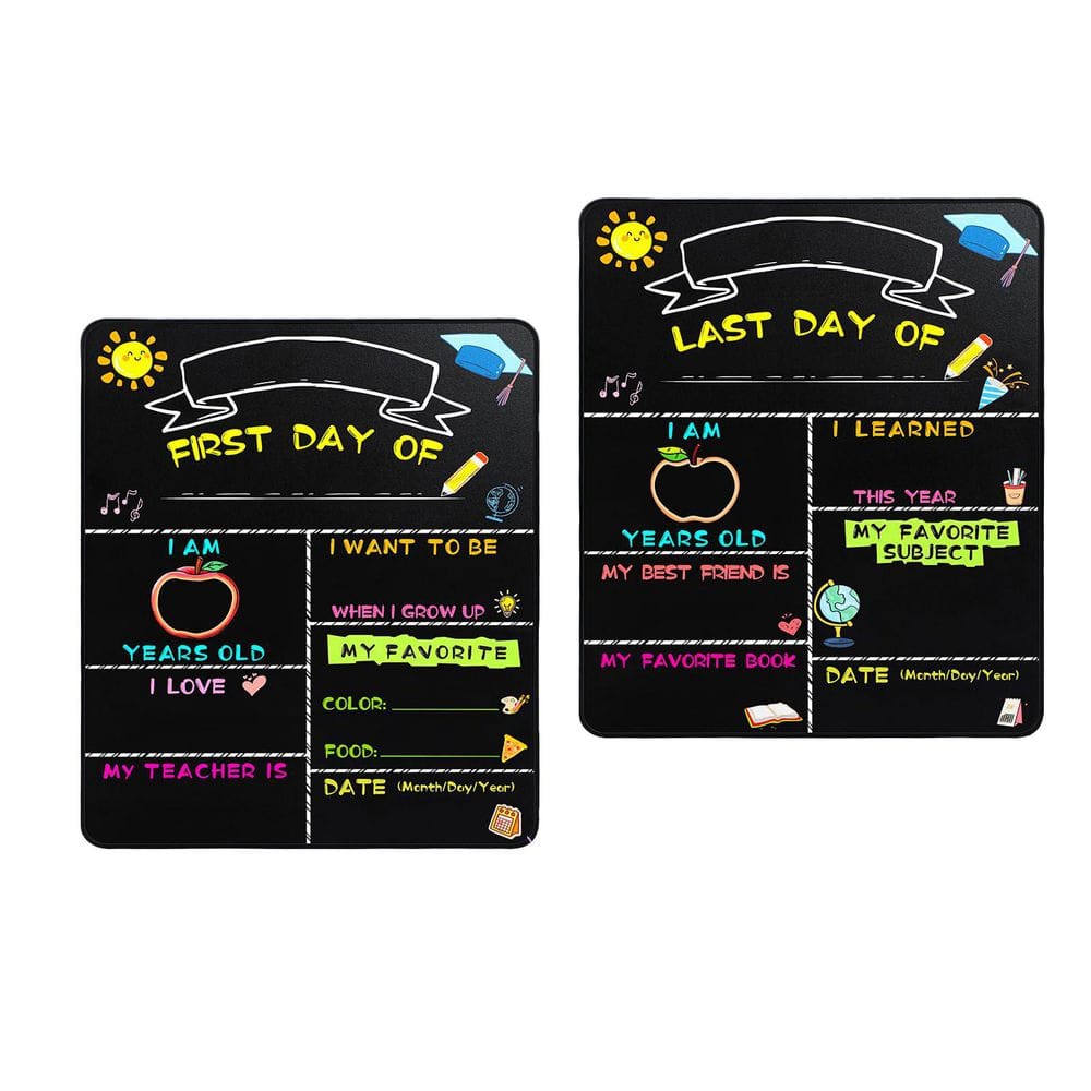1-Pack 14”x11” Double-Sided First and Last Day of School Chalkboard Sign for Kids Preschool Pre-K Kindergarten price history on PriceWatchPro