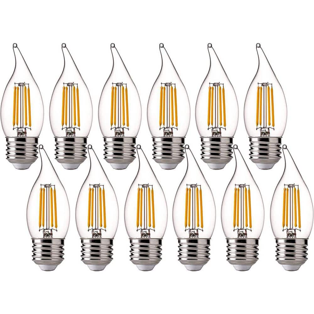 FLSNT 60-Watt Equivalent CA11, E26 Base Soft White (2700K) Dimmable ...