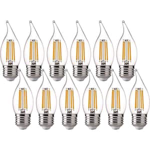 60-Watt Equivalent CA11 Dimmable Filament Clear LED Candelabra Bulbs, E26 Base, 2700K Soft White (12-Pack)