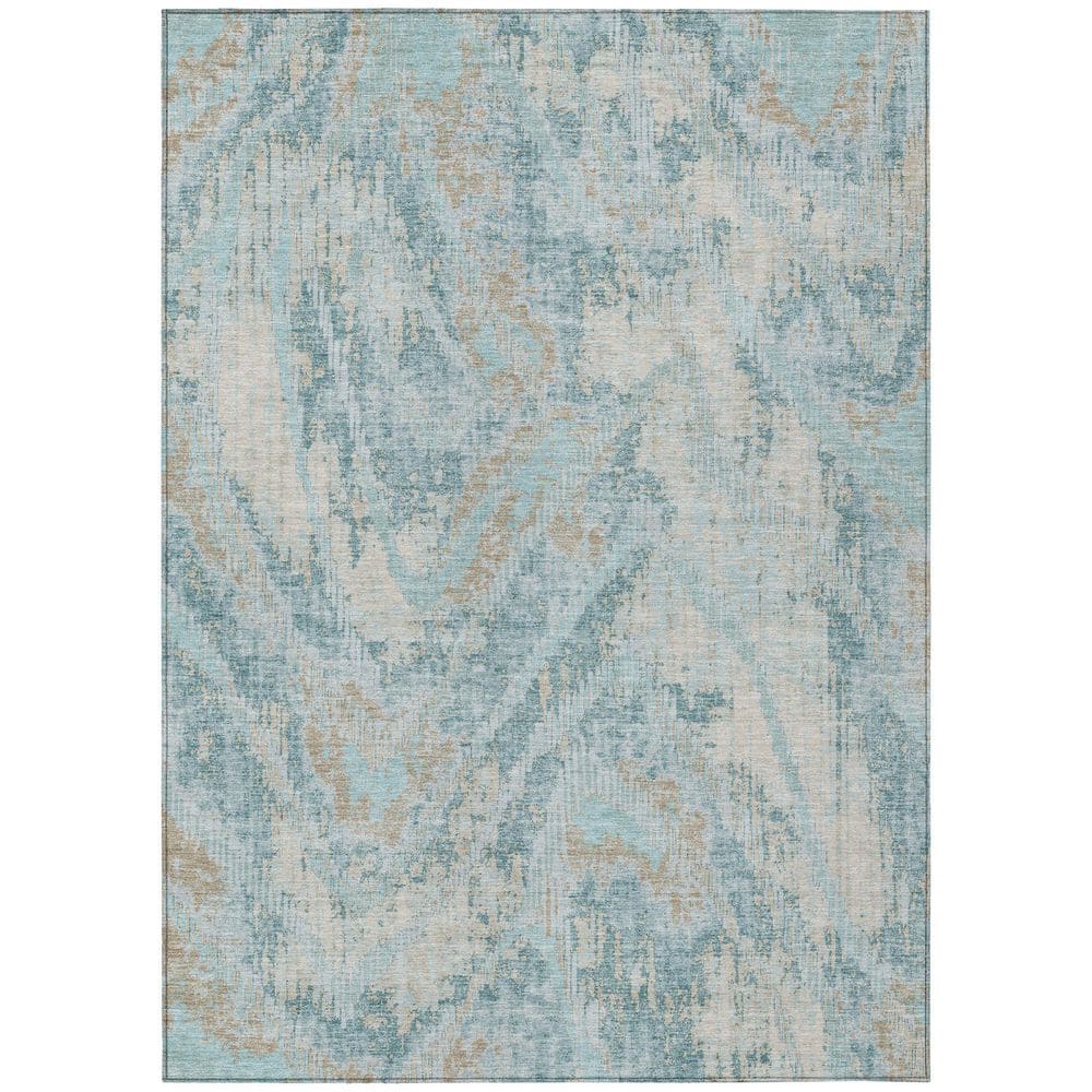 Chantille Machine Washable Indoor/Outdoor Abstract ACN2927 Sky 3 ft. x 5 ft. Area Rug price history on PriceWatchPro