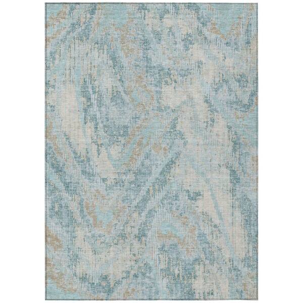 Chantille Machine Washable Indoor/Outdoor Abstract ACN2927 Sky 9 ft. x 12 ft. Area Rug