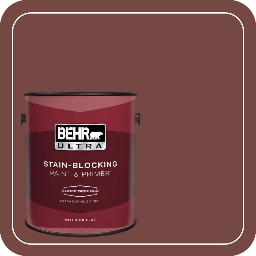 1 gal. #160F-7 Burnished Mahogany Extra Durable Flat Interior Paint & Primer price history on PriceWatchPro