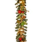 6 ft. Decorated Christmas Artificial Garland with Battery Operated LED ...