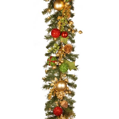 6 ft. Decorated Christmas Artificial Garland with Battery Operated LED Lights