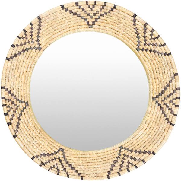 Elias 24 In X 24 In Tan Black Framed Decorative Mirror S00161039297   Wall Mirrors S00161039297 64 600 