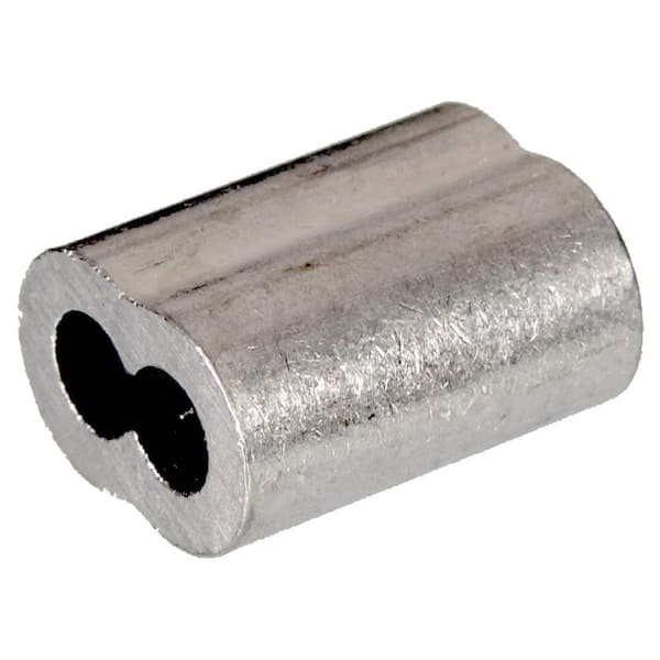 Hardware Essentials 3/32 in. Cable Ferrule in Aluminum (50-Pack)