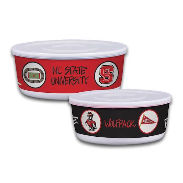 North Carolina State 7.5 in. 16 fl.oz Assorted Colors Melamine Serving Bowls Set of 2 with Lids