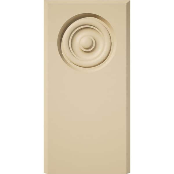 Ekena Millwork 5 in. W x 10 in. H x 1 in. P Standard Foster Bullseye Plinth Block with Beveled Edge (4-Pack)