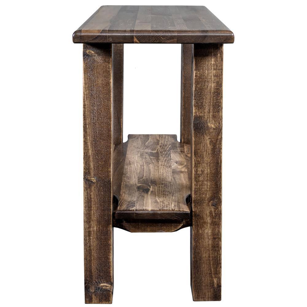 Early American Pine Rectangular Wood End Table