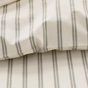 Narrow Stripe T200 Yarn Dyed Cotton Percale Duvet Cover