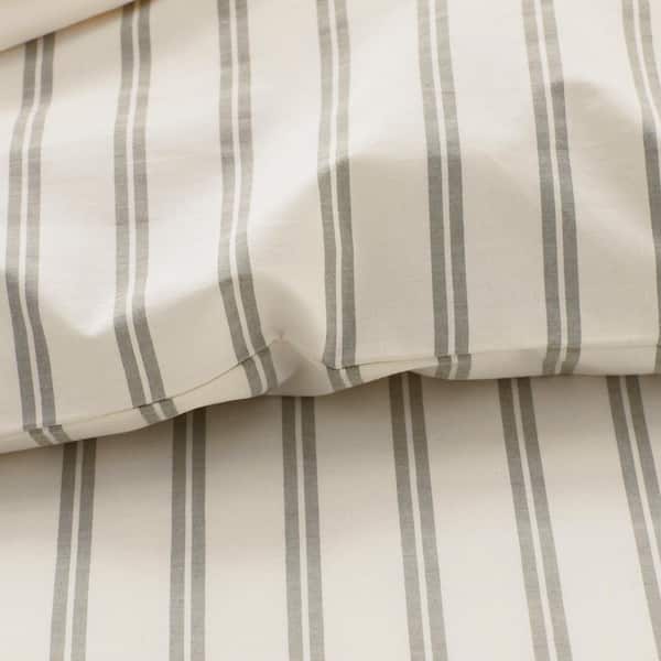 The Company Store Narrow Stripe T200 Yarn Dyed Moss Green Cotton Percale  Full Flat Sheet 50638A-F-MOSS-GREEN - The Home Depot