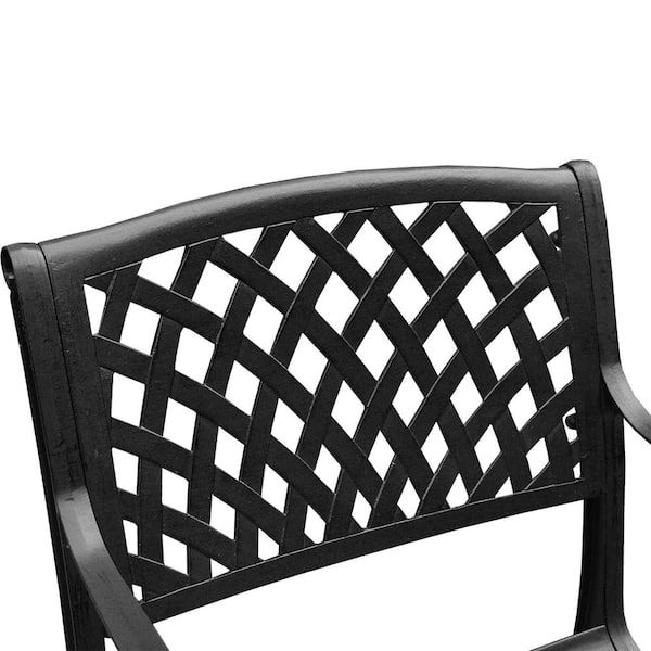 Oakland Living Black Mesh Aluminum Outdoor Dining Chair 1016 MESH