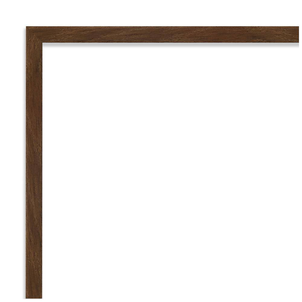Carlisle Brown Narrow Framed Rectangular Wood Bathroom Vanity Mirror