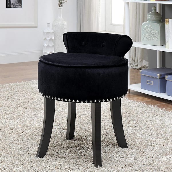 Velvet vanity deals stool with back