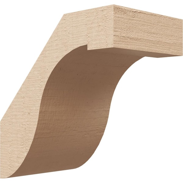 Ekena Millwork 5 in. x 8 in. x 8 in. Del Monte Rough Cedar Woodgrain Timberthane Polyurethane Knee Brace, Primed